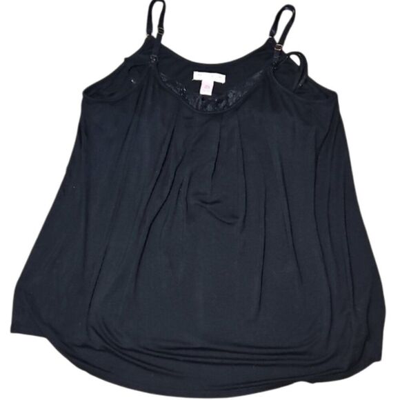 A Pea in the Pod Womens size L Babydoll Nursing Cami Black Lace Boho Whimsigoth - Picture 6 of 8